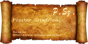 Piszter Szimóna névjegykártya